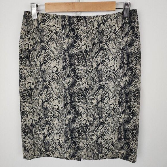 Talbots Snake Print Pencil Skirt Cotton Fully Lined Womens 6P - Picture 1 of 5